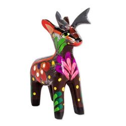 'Hand-Painted Tropical Bird Wooden Figurine from Guatemala'