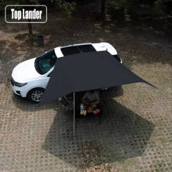 SUV Car Side Awning Tarp Black Coating Waterproof UV Protection Suction Cup Shelter Tent Camping Touring Outdoor Shade Manta Ray