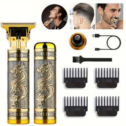 Professional Electric Hair Clipper, T-blade Beard Trimmer, Usb Charging Cordless Hair Clipper, Men's Hair Cutting Machine, Holiday Gift For Him