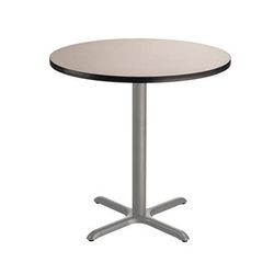 National Public Seating CTG13636XCPBTMGY 36" Round Counter Height Table - Grey Nebula Laminate Top, Steel Base, Gray