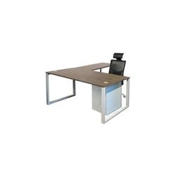 TrendSpaces 71" x 83" Executive Office L-Desk, File & Chair - Furniture Set