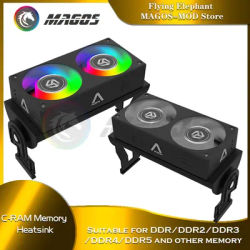 ALSEYE RAM Cooling Radiator with Dual 60mm Fan Support DDR/DDR2/DDR3/DDR4/DDR5 Memory Cooler 1200-2000RPM Temperature control