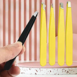 Precision Stainless Steel Tweezers For Eyebrow Hair Facial Hair Removal, Splinter, Blackhead Slant Tip Angle Tip Pointed Tip