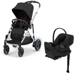 Cybex eGazelle S + Cloud G Lux SensorSafe Travel System Bundle - Silver Frame / Moon Black / Moon Bl