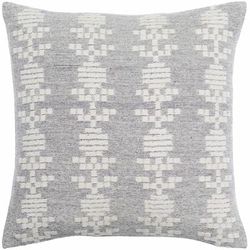 Sanna 20" Square Traditional Cotton Blue/Cream Throw Pillow - Boutique Rugs