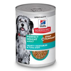 Science Diet Adult Perfect Weight & Joint Support Hearty Vegetables and Tuna Stew Canned Dog Food, 12.5 oz., Case of 12, 12 X 12.5 OZ