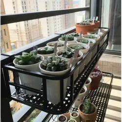 Support de fleurs de style européen élégant, rail de balcon d'art en fer extensible, support de pot de confrontation décoratif, espace vert urbain