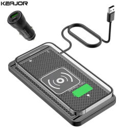 Chargeur sans fil de voiture pour Samsung Galaxy S24 S23 S22, tapis de charge rapide à Induction pour iPhone Xiaomi, chargeur de téléphone portable