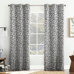 Wide Width Satti 100% Blackout Grommet Panel by BrylaneHome in Pearl Grey (Size 40" W 84" L)