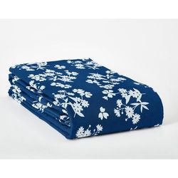 Mix and Match Flat Sheet by BrylaneHome in Navy Floral (Size FULL)