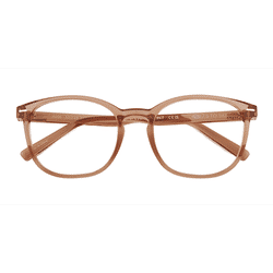 Unisex s round Clear Brown Plastic Prescription eyeglasses - Eyebuydirect s Aloe