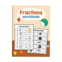 Math Practice Worksheets For Kids, Learning Fraction Worksheets, Fraction Worksheets, Fun And Easy Fractions Math Workbooks For Kdis, Math Learning Toys