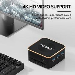 TEMU Firebat N100 Mini Pc - T8 Plus Mini Computer 16gb Lpddr5+512gb Ssd Win11 Pro Dual Lan (black Golden)