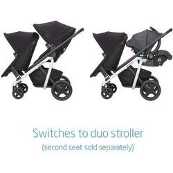 Maxi-Cosi Lila Double Stroller + Mico XP Max Travel System Bundle - Frequency Black / Nomad Black /