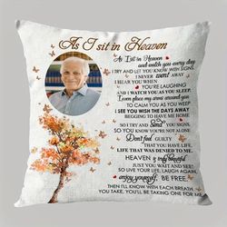 TEMU Custom 18x18 Inch Plush Memorial Pillow Cover - Personalized Photo, Sympathy Gift For Loss Of Loved One, Zip Closure, Hand Wash Only (cushion Not Included) Memorial Day Pillow Covers