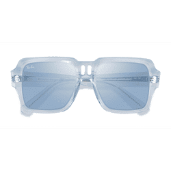 Unisex s square Clear Blue Plastic Prescription sunglasses - Eyebuydirect s Ray-Ban RB4408 Magellan