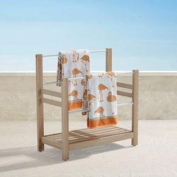 Outdoor Towel Stand - Resort Collection Teak Pool Towel Stand - Frontgate