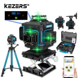 KEZERS Affichage Niveau Laser Vert 16 Lignes 4D 360 KL4D-03G 4000mAh Eddie ion Batterie Avec 1m Trépied Valise Télécommandée
