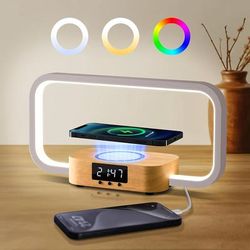 TEMU Bedside Table Lamp Wireless Charger: Touch Nightstand Lamp With Usb Port | Desk Lamp With Rgb Modern Led Light With Dimmable For Bedroom, Living Room, Office