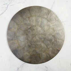 Set of 4 Capiz Shell Gray Chargers - Frontgate