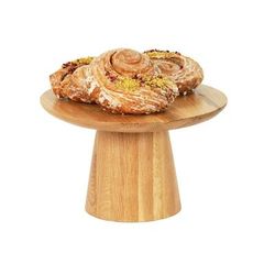 Cal-Mil 23151-127-21 12" Round Plate Stand - 7 1/2"H, Oak, Brown