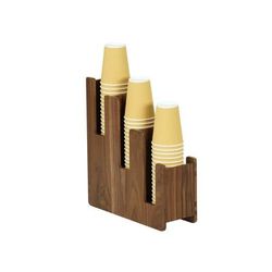 Cal-Mil 23187-78 Cup & Lid Organizer, 3 Compartment, All Cup Types, Brown