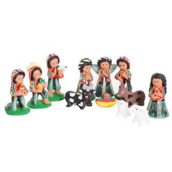 Christmas in San Antonio,'Ceramic Nativity Scene Handcrafted in Guatemalan (12 Pieces)'