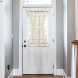 Wide Width Cotton Voile Door Panel by Ellis Curtains in Natural (Size 40" W 72" L)