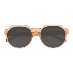 Unisex s geometric Clear Champagne Plastic Prescription sunglasses - Eyebuydirect s Greer