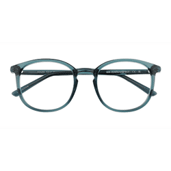 Unisex s round Shiny Clear Green Plastic Prescription eyeglasses - Eyebuydirect s Adler