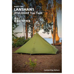 3F UL Gear Lanshan1 Ultralight Tent 3/4 Season Portable Backpacking Tent for 1p Double Layer Tent for Camping, Climbing, Hiking