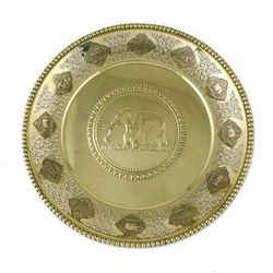 Thai Zodiac,'Round Decorative Animal Zodiac Openwork Brass Tray'