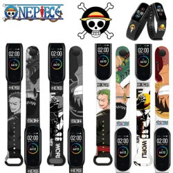 One Piece rufy Strap per Xiaomi Mi Band 6 5 4 3 NFC Anime Silicone Sport da donna Smart Watch Strap