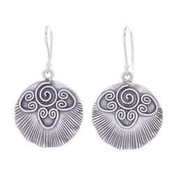 Sunnyside Karen,'Sterling Silver Dangle Earrings Abstract Sun'