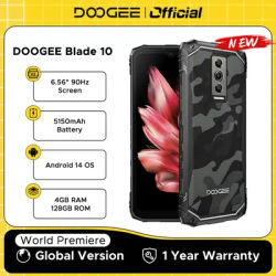 World Premiere DOOGEE Blade10 Rugged Phone 6.56" 90Hz IPS Display 4GB+128GB Octa Core 5150mAh Android 14 Face Unlock Ultra Thin