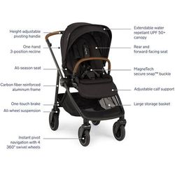 Nuna SWIV Lightweight Stroller - Caviar
