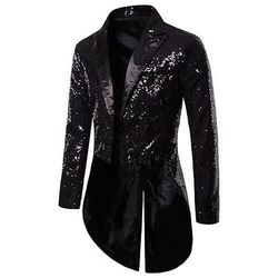Disco Anni '80 Smoking Frac Disco Paillettes Costume Per uomo Costume di Carnevale Halloween Carnevale Mascherata Festa serale Discoteca Parata dell'Orgoglio Adulti Cappotto