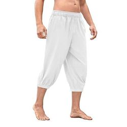 Retrò Vintage Medievale Rinascimento Pantaloni da pirata Cavaliere Celtico Ranger Tinta unica Costume Per uomo Costumi da pirata Fantasia Halloween Carnevale Mascherata Performance LARP Fiera