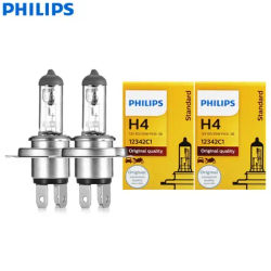 Philips 2PCS Vision H4 12V 60/55W P43t Lampade alogene per auto originali 3200K Standard Sostituisci il fascio alto basso originale 12342, coppia