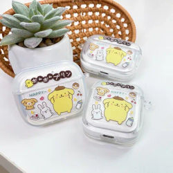 Sanrio Pom Pom Purin Headphone Case, Cartoon, Cool, Anti-drop, Soft TPU Material, Suitable for Airpods 4, 2, 3, Pro 2, Pro2