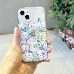 Cute Cartoon Japan Anime Chiikawa Magnetic Holder Magsafe Wireless Charge Phone Case For iPhone 15