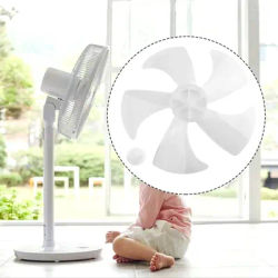 14 Inch Household Plastic Fan Blade Five Leaves With Nut Cover For Pedestal Replacement Part For 14"/355mm Stand Fan Or Desk Fan