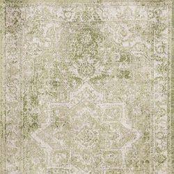 Percy Washable Rug - Green, 7'10" x 10' - Frontgate