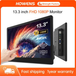 HOWENS 13.3 inch Touch Panel Portable LCD 1920 x1080 IPS Monitor Display Touchscreen With Speaker HDMI/Type-C Input for Laptop