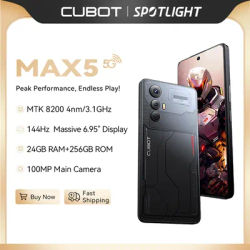 CUBOT MAX 5, 5G Smartphone Android, Dimensity 8200, 6.95" 144Hz Large Screen, 24GB RAM + 256GB ROM, Gaming Phone, Coming Soon