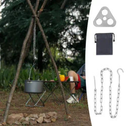 Camping Hanging Tripod Pot Rack Hanger BBQ Steel Rack Multifunction Detachable Tripod Fire For Picnic Bonfire Party Outdoor Tool
