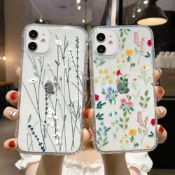 Luxury Flower Case for iPhone 14 11 13 12 Pro Max XR 6 7 8 Plus X 13 Mini 14promax 13promax Silicon Funda Clear Cover