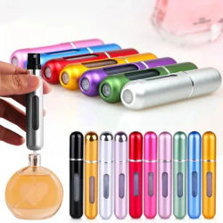 1/3Pcs Portable Spray Refillable Perfume Bottle 8ml Mini Aluminum Liquid Empty Container Alcohol Toner Travel Essentials
