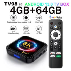 TV98 RK3528 TV box Android 13 Smart 4G 5G Dual Wifi BT5.0 Set Top Box Support 8K 4K HDR10+ 4GB 64GB Media Player voice TV box