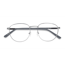 Unisex s round Matte Silver Metal Prescription eyeglasses - Eyebuydirect s ARNETTE Huancas